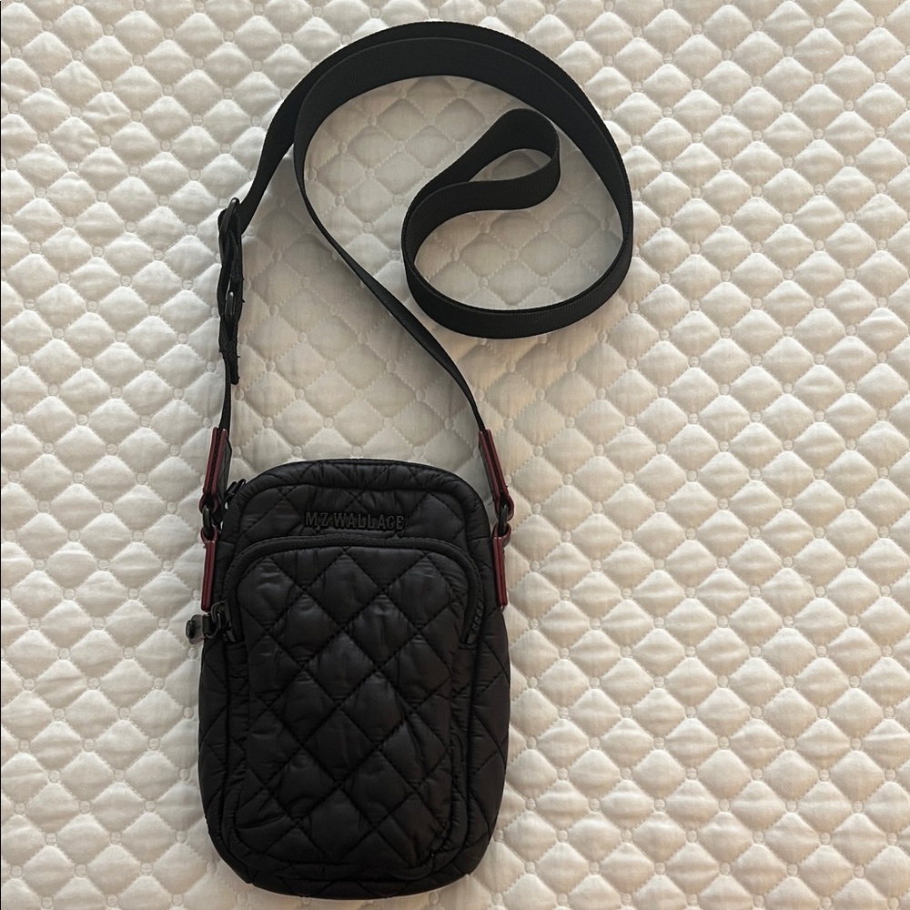 MZ Wallace Black Quilted Crossbody Bag